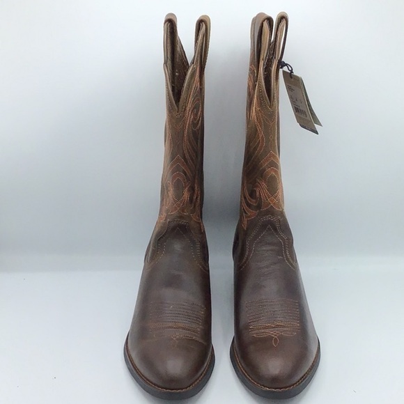 Ariat Heritage Round Up Brown Embroidered Western Boot 4 LR Size 9.5 B - Picture 3 of 16